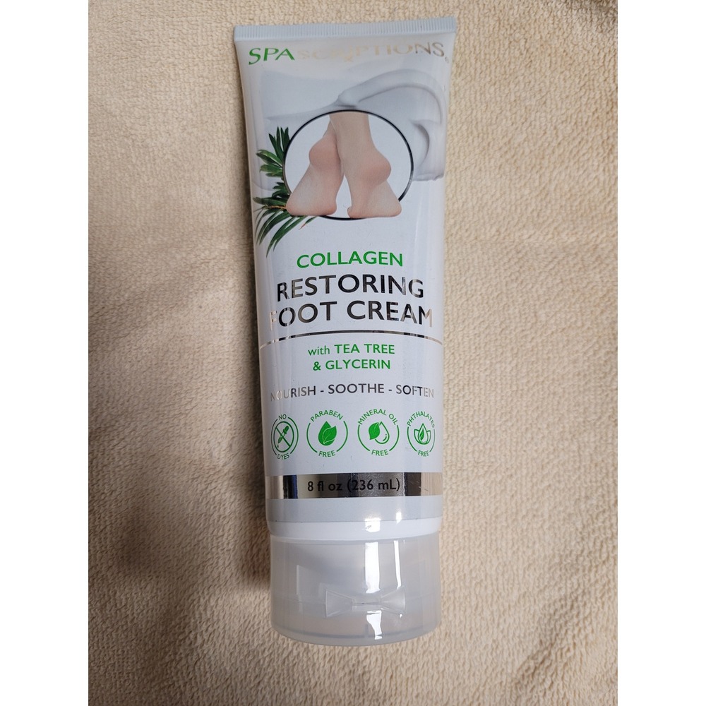 SpaScriptions Collagen‎ Restoring Foot Cream Tea Tree Glycerin 8 fl oz  NEW